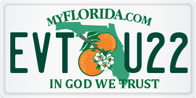 FL license plate EVTU22