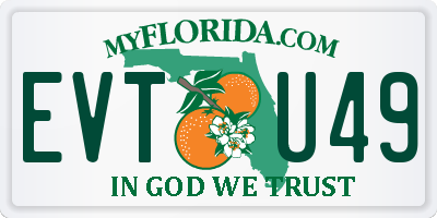 FL license plate EVTU49
