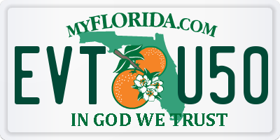 FL license plate EVTU50