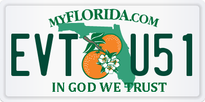 FL license plate EVTU51