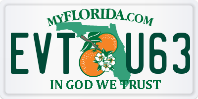 FL license plate EVTU63