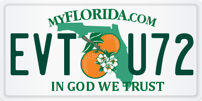 FL license plate EVTU72