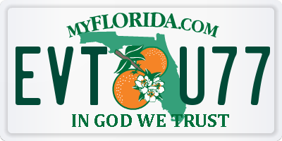 FL license plate EVTU77