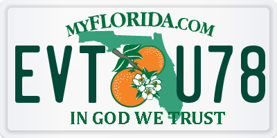 FL license plate EVTU78