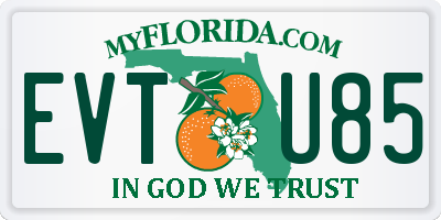 FL license plate EVTU85