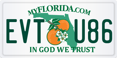 FL license plate EVTU86