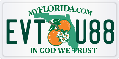 FL license plate EVTU88