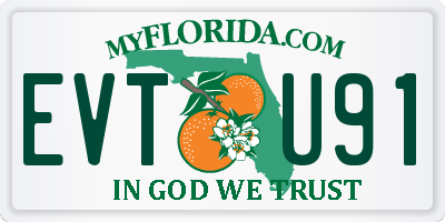 FL license plate EVTU91