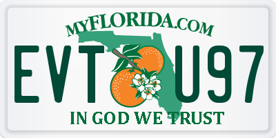 FL license plate EVTU97