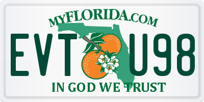 FL license plate EVTU98