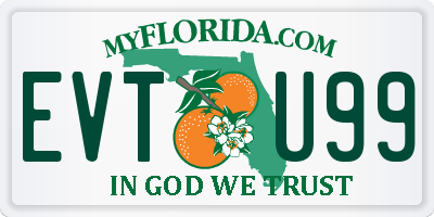 FL license plate EVTU99