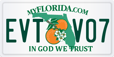 FL license plate EVTV07