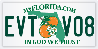 FL license plate EVTV08