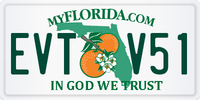 FL license plate EVTV51