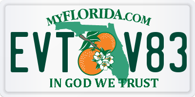 FL license plate EVTV83