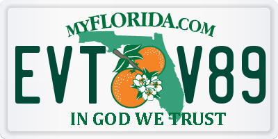 FL license plate EVTV89