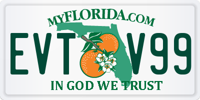 FL license plate EVTV99