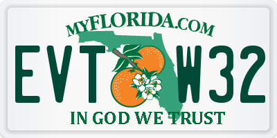 FL license plate EVTW32