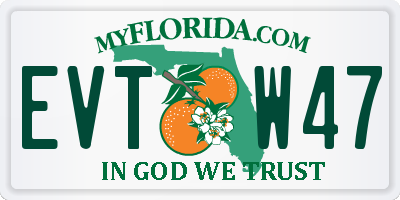 FL license plate EVTW47