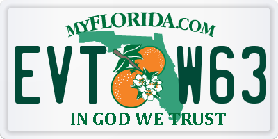 FL license plate EVTW63