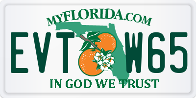 FL license plate EVTW65