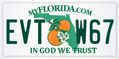FL license plate EVTW67