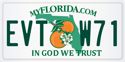 FL license plate EVTW71