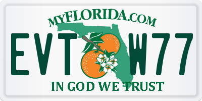 FL license plate EVTW77