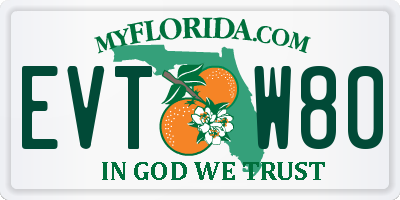 FL license plate EVTW80