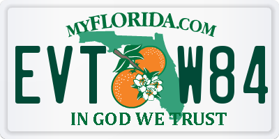FL license plate EVTW84
