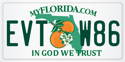 FL license plate EVTW86