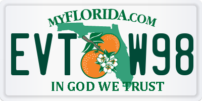 FL license plate EVTW98