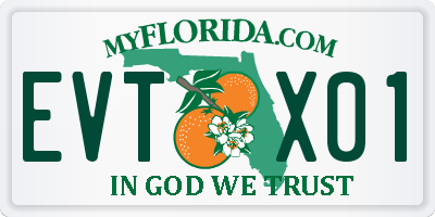 FL license plate EVTX01