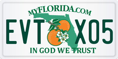 FL license plate EVTX05