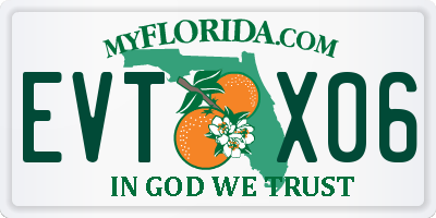 FL license plate EVTX06