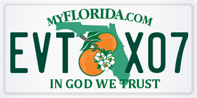 FL license plate EVTX07