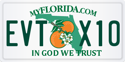 FL license plate EVTX10