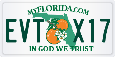 FL license plate EVTX17