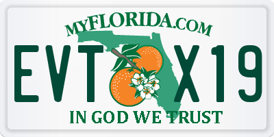 FL license plate EVTX19