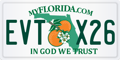 FL license plate EVTX26