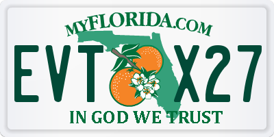 FL license plate EVTX27