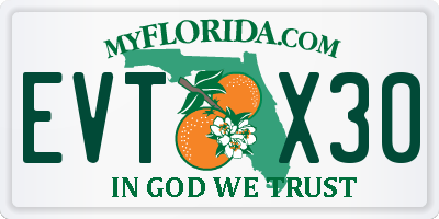 FL license plate EVTX30