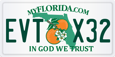 FL license plate EVTX32