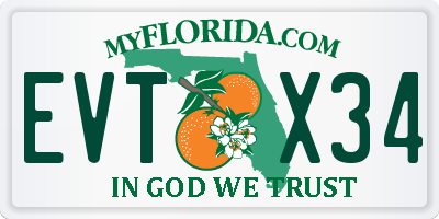 FL license plate EVTX34