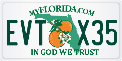 FL license plate EVTX35