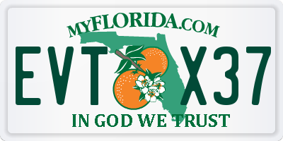 FL license plate EVTX37
