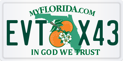 FL license plate EVTX43