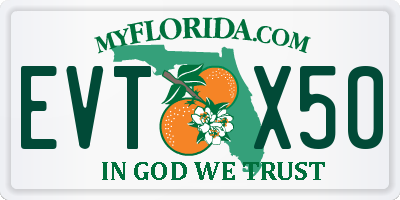 FL license plate EVTX50