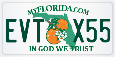 FL license plate EVTX55