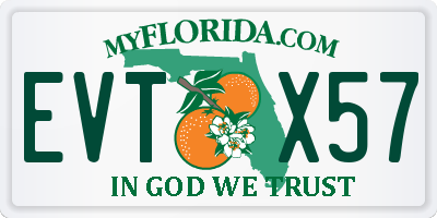 FL license plate EVTX57
